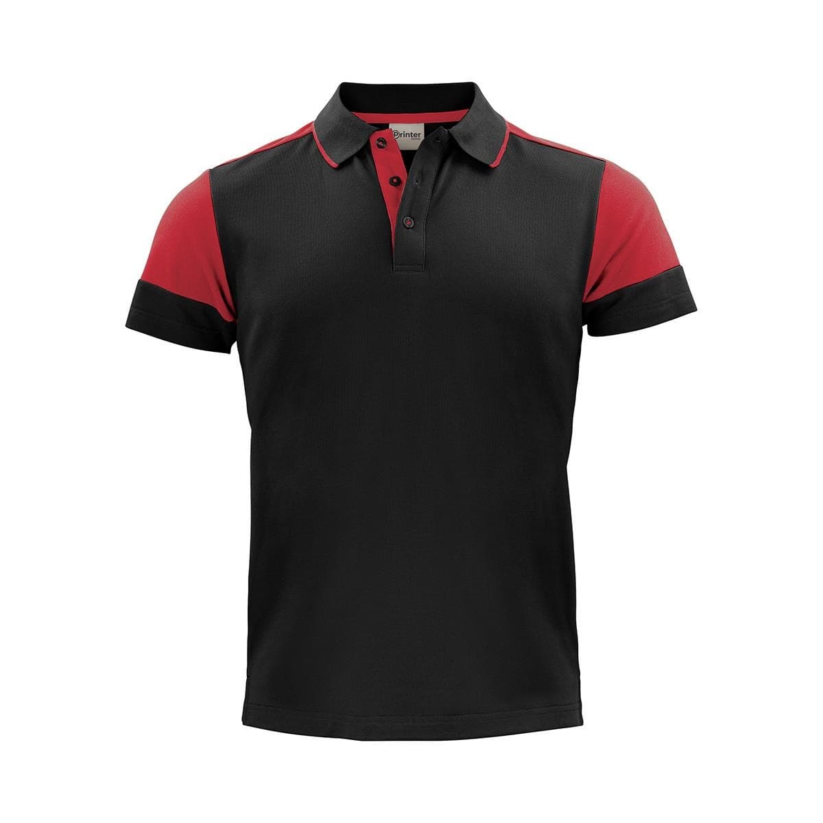 MENS PRINTER PRIME POLO — Black,Red