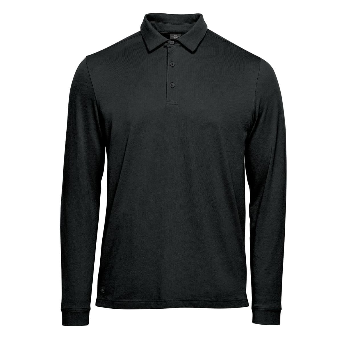 MENS NEVADA L/S MICRO PIQUE POLO — Black