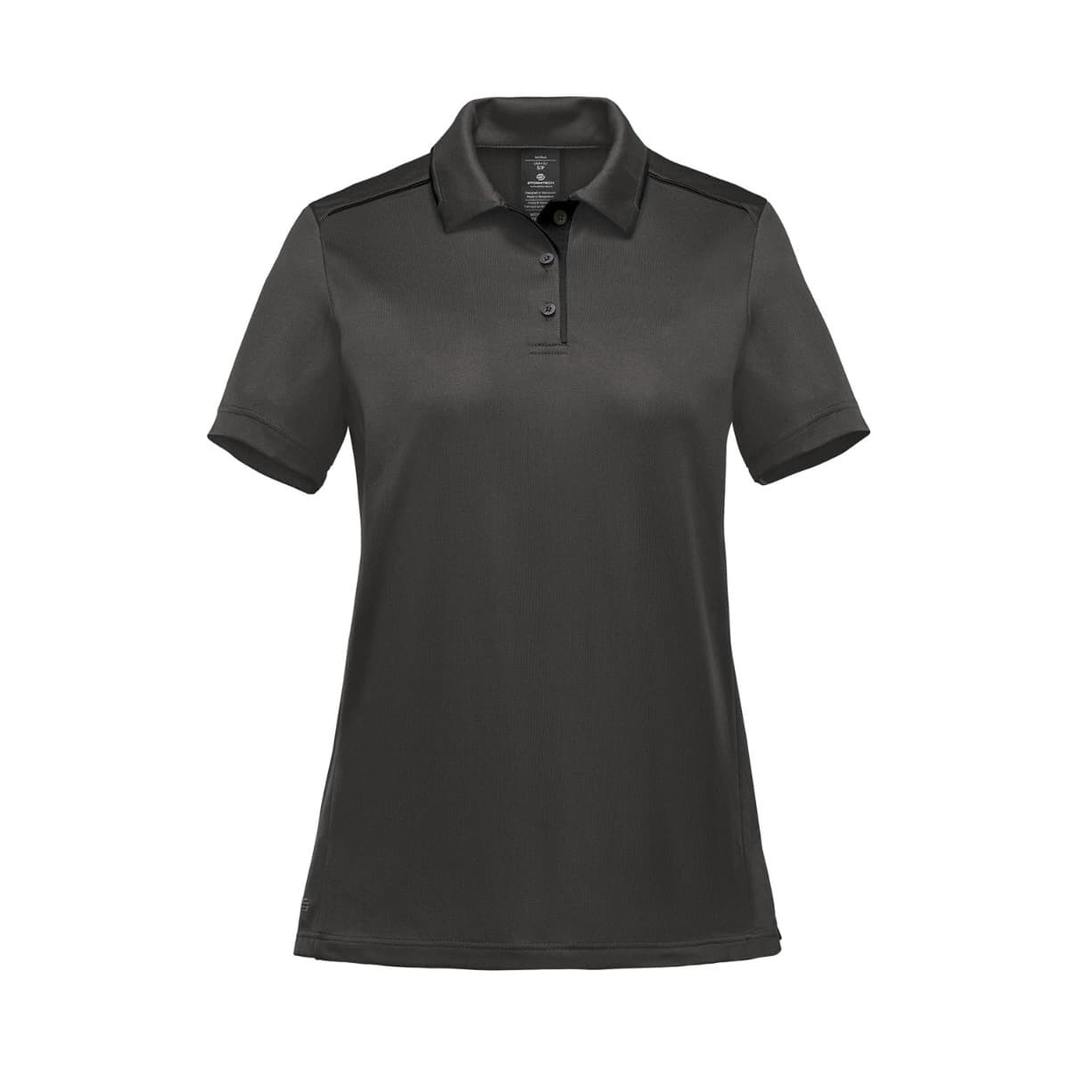 WOMENS S/S MONTEREY PIPED POLO — Black,Graphite