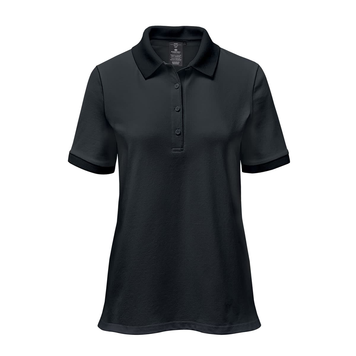 WOMENS FERRERA S/S POLO BLACK-2XL — Black