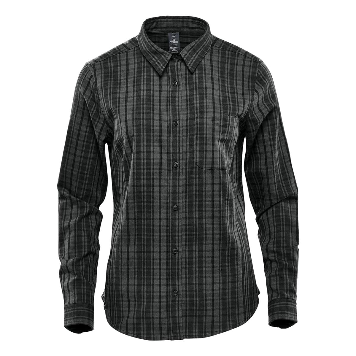 WOMEN'S MUIRFIELD PERFORMANCE L/S SHIRT — Carbon,Black