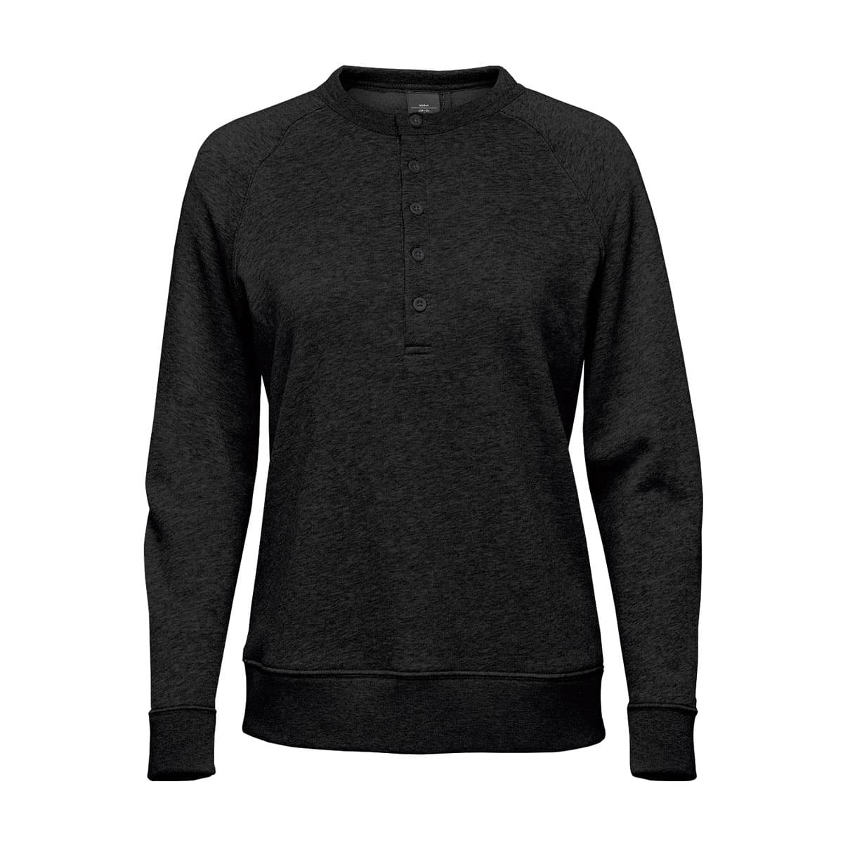 WOMENS MONASHEE HENLEY BLACK-2XL — Black