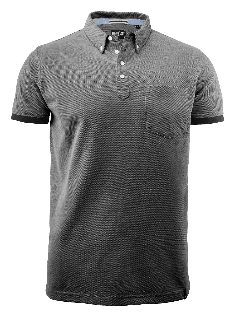 LARKFORD MENS PIQUE POLO — Black Melange